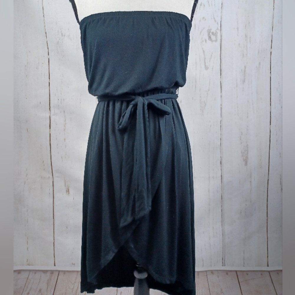 🍎5/25 The Limited Wrap Dress Sleeveless Open Shoulders Elastic Waist Black